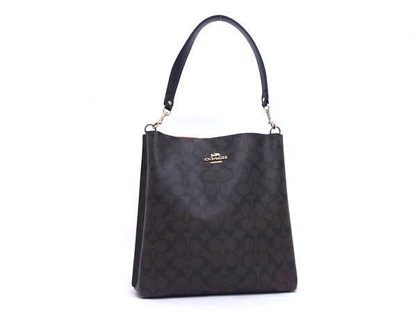 COACH コーチ ショルダーバッグ モリー バケット CA561 ブラウン ブラック PVC レザー レディース シグネチャー ゴールド金具
