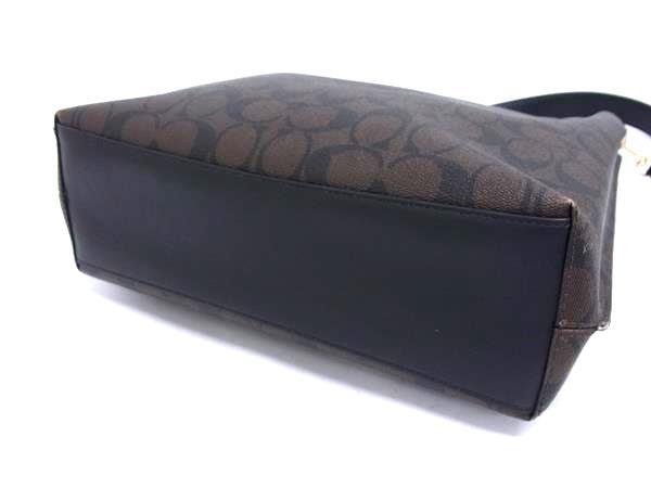 COACH コーチ ショルダーバッグ モリー バケット CA561 ブラウン ブラック PVC レザー レディース シグネチャー ゴールド金具