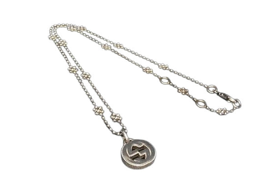 GUCCI グッチ ネックレス インターロッキングG 479221 シルバー Ag925 レディース フラワー型ボールチェーン