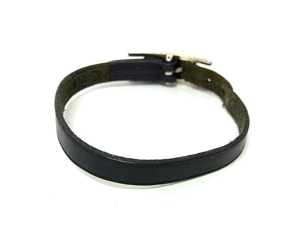 HERMES エルメス ブレスレット アピ3 - ブラック レザー ユニセックス シルバー金具