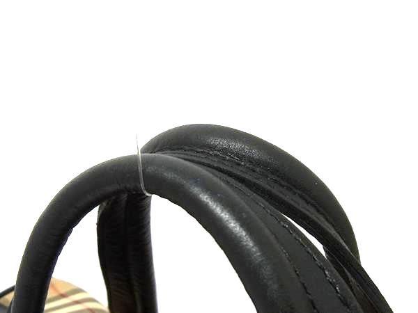 Burberrys バーバリーズ ハンドバッグ ノバチェック ミニ ボストンバッグ - ベージュ系 ブラック キャンバス レザー レディース