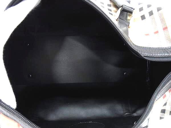 Burberrys バーバリーズ ハンドバッグ ノバチェック ミニ ボストンバッグ - ベージュ系 ブラック キャンバス レザー レディース