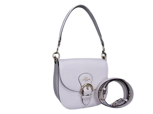 超美品 COACH コーチ ハンドバッグ クリオ ショルダーバッグ 23 C5686 ホワイト系 レザー レディース 2WAY ゴールド金具