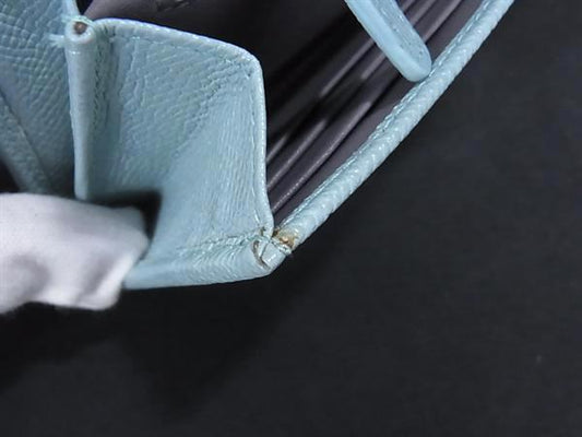 BVLGARI ブルガリ 財布 ブルガリブルガリ 287301 ブルー レザー レディース ロゴクリップ 二つ折り 長財布 ゴールド金具