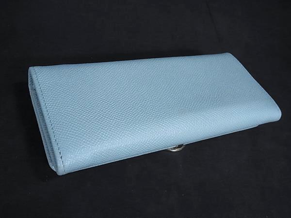 BVLGARI ブルガリ 財布 ブルガリブルガリ 287301 ブルー レザー レディース ロゴクリップ 二つ折り 長財布 ゴールド金具