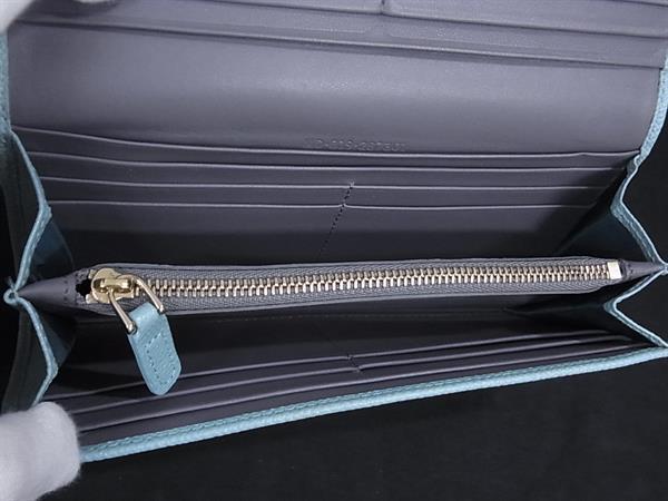 BVLGARI ブルガリ 財布 ブルガリブルガリ 287301 ブルー レザー レディース ロゴクリップ 二つ折り 長財布 ゴールド金具