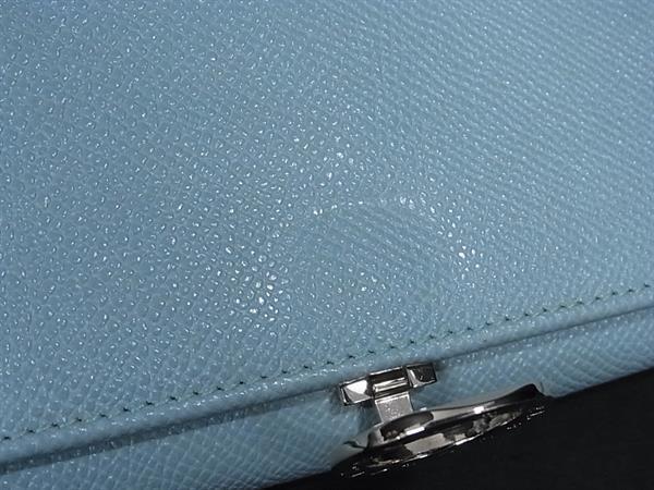 BVLGARI ブルガリ 財布 ブルガリブルガリ 287301 ブルー レザー レディース ロゴクリップ 二つ折り 長財布 ゴールド金具