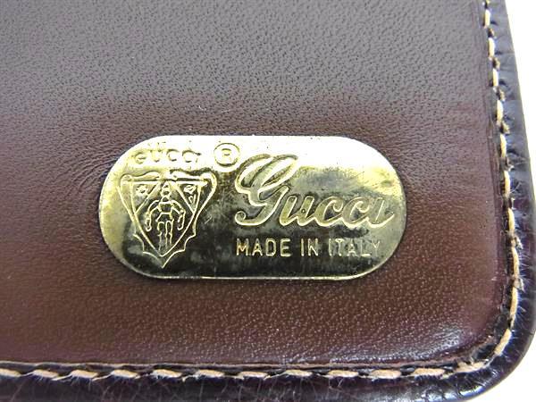 GUCCI グッチ 財布 オールドグッチ 035 001 0091 ブラウン オーストリッチ ユニセックス ロゴクリップ 二つ折り 長財布 ゴールド金具