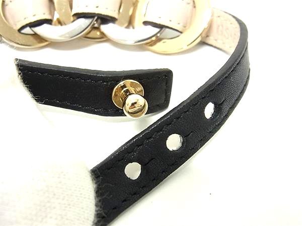 BVLGARI ブルガリ ブレスレット ドッピオトンド マルチチャーム 33914 ブラック レザー メタル レディース 美品