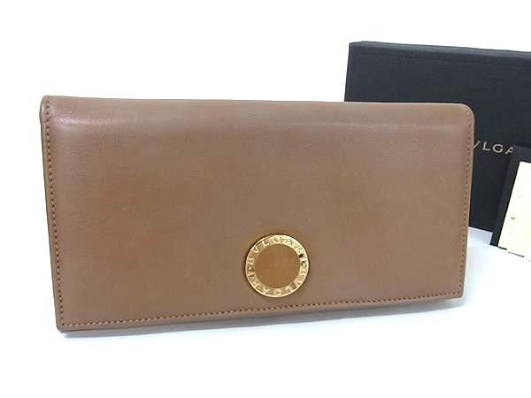 BVLGARI ブルガリ 財布 コローレ 33625 ブラウン レザー ユニセックス 二つ折り 長財布 ゴールド金具
