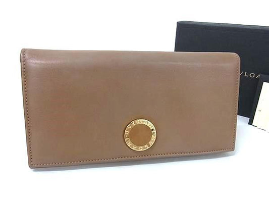 BVLGARI ブルガリ 財布 コローレ 33625 ブラウン レザー ユニセックス 二つ折り 長財布 ゴールド金具
