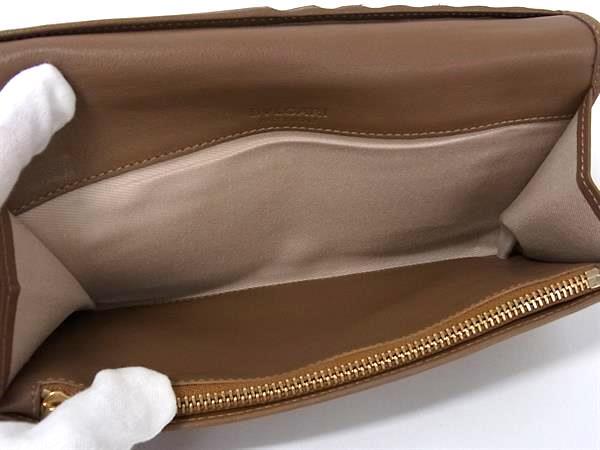 BVLGARI ブルガリ 財布 コローレ 33625 ブラウン レザー ユニセックス 二つ折り 長財布 ゴールド金具