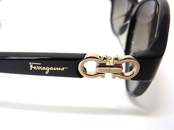 Salvatore Ferragamo フェラガモ サングラス ダブルガンチーニ SF804SA ブラック ブラウングラデーション プラスチック ユニセックス 美品