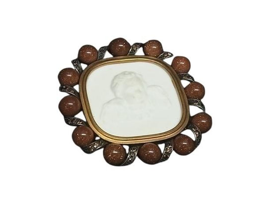 BOTTEGA VENETA ボッテガヴェネタ ブローチ ホワイト ブロンズ ストーン SV925 メタル ユニセックス