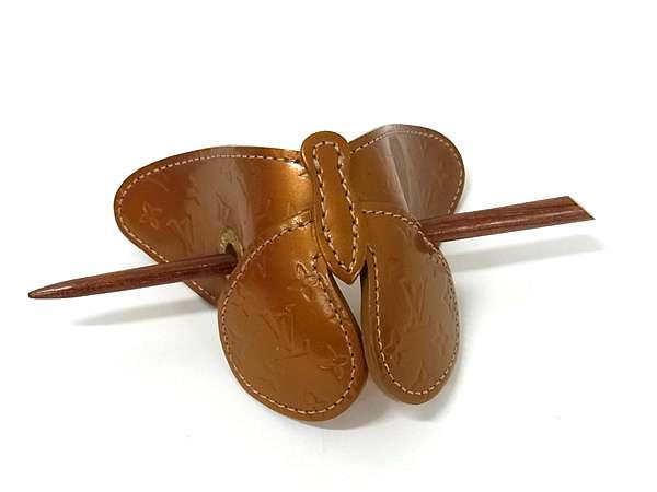 LOUIS VUITTON ルイヴィトン かんざし モノグラム コントドゥ フェ バタフライ ブロンズ レザー レディース