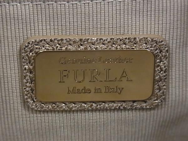 FURLA フルラ ハンドバッグ ホーボーバッグ ゴールド系 レザー レディース 2WAY 美品