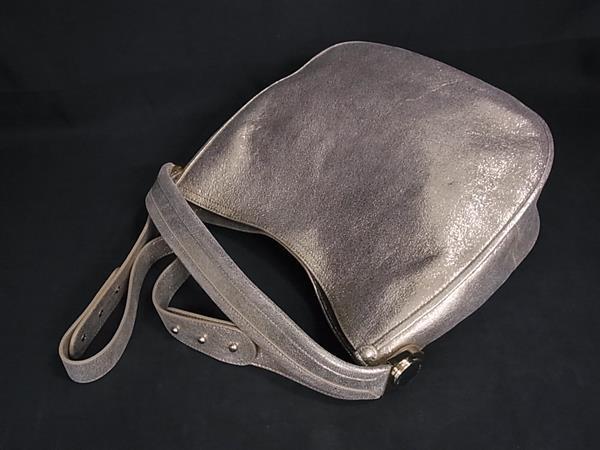 FURLA フルラ ハンドバッグ ホーボーバッグ ゴールド系 レザー レディース 2WAY 美品