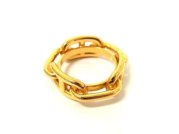 HERMES エルメス スカーフリング ルカデ シェーヌダンクル ゴールド メタル レディース