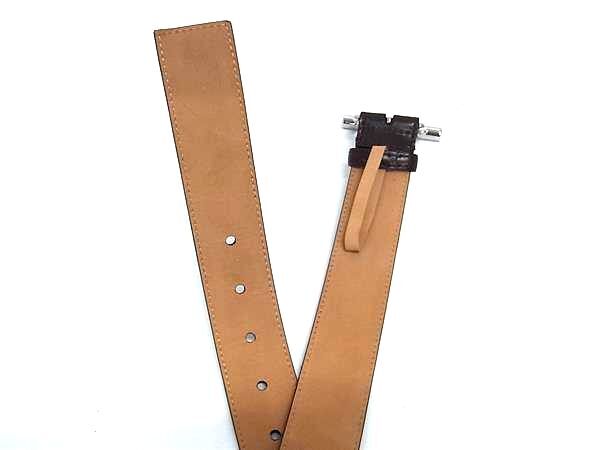 ALEXANDER McQUEEN アレキサンダー マックイーン ベルト 805205 ブラウン レザー ユニセックス シルバー金具 美品