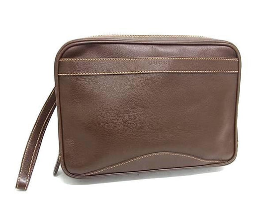 GUCCI グッチ クラッチバッグ ディアマンテ 018 3754 3702 ブラウン レザー メンズ 美品