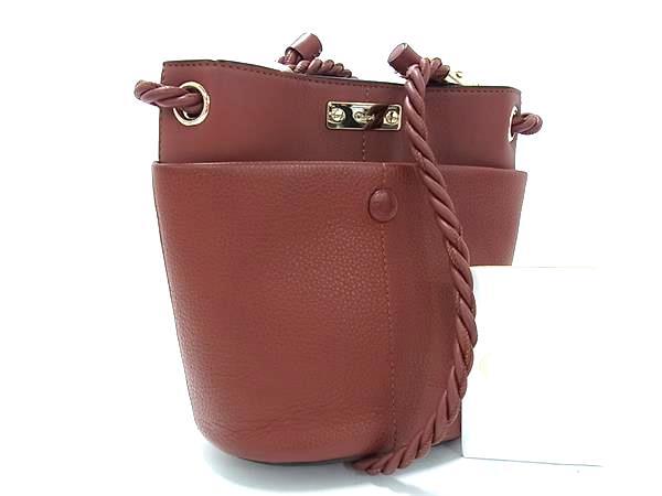 Chloe クロエ ショルダーバッグ KEY キー バケットバッグ スモール ブラウン レザー レディース 美品