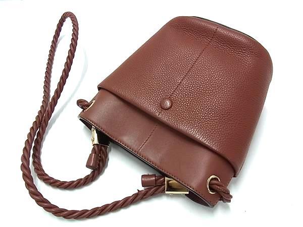Chloe クロエ ショルダーバッグ KEY キー バケットバッグ スモール ブラウン レザー レディース 美品