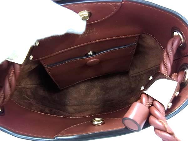 Chloe クロエ ショルダーバッグ KEY キー バケットバッグ スモール ブラウン レザー レディース 美品