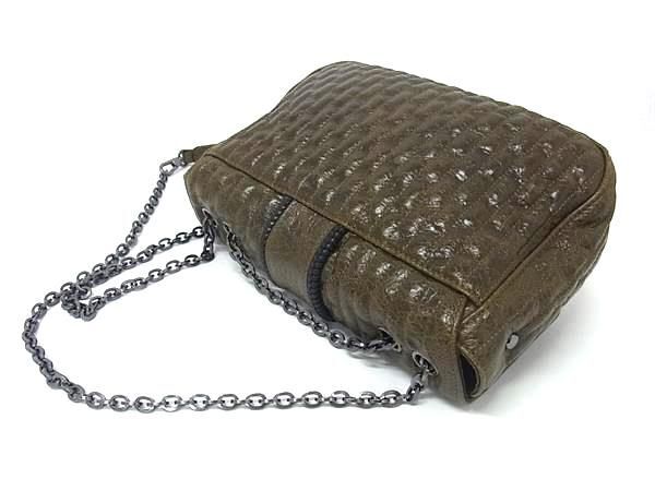 LONGCHAMP ロンシャン ショルダーバッグ アマゾーヌ マトラッセ カーキ レザー レディース チェーン 美品