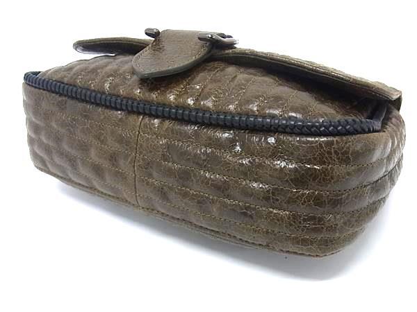 LONGCHAMP ロンシャン ショルダーバッグ アマゾーヌ マトラッセ カーキ レザー レディース チェーン 美品