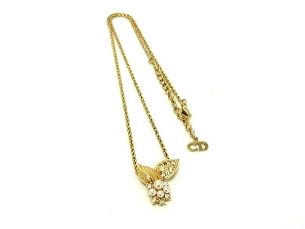 Christian Dior クリスチャンディオール ネックレス ゴールド メタル レディース フェイクパール