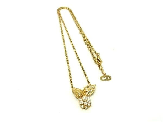 Christian Dior クリスチャンディオール ネックレス ゴールド メタル レディース フェイクパール