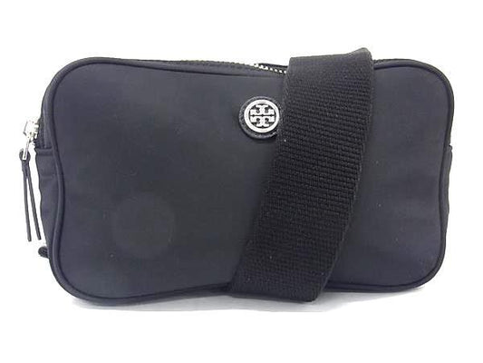 TORY BURCH トリーバーチ ボディバッグ ブラック ナイロン ユニセックス シルバー金具 超美品