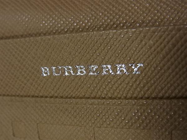 BURBERRY バーバリー カードケース チェック ベージュ系 レザー ユニセックス エンボス 美品