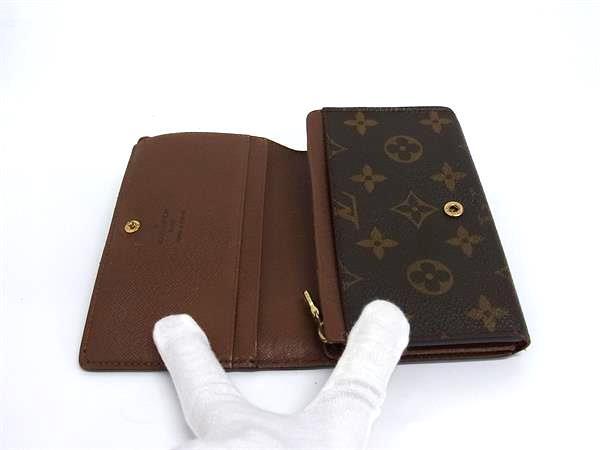 LOUIS VUITTON ルイヴィトン 財布 モノグラム ポルトモネ ビエトレゾール M61730 ブラウン PVC レザー レディース 二つ折り 財布