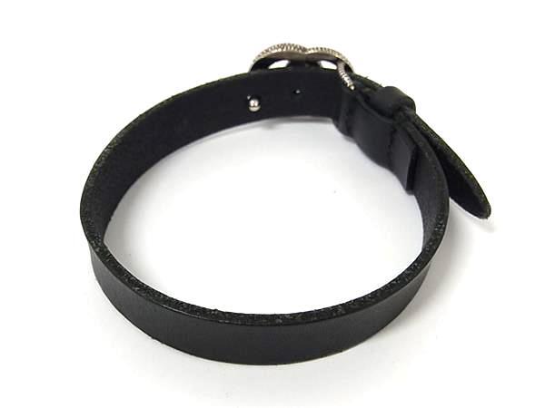 GUCCI グッチ ブレスレット GGマーモント ブラック レザー メンズ シルバー金具