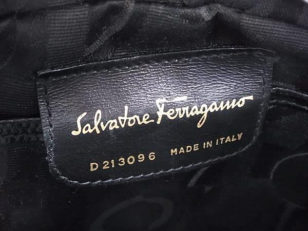 Salvatore Ferragamo フェラガモ ショルダーバッグ ヴァラ D213096 ブラック リザード型押しレザー レディース ゴールド金具