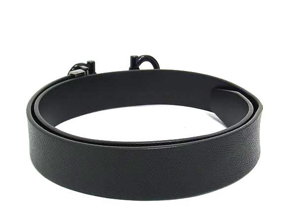 Salvatore Ferragamo フェラガモ ベルト ダブルガンチーニ 67 9043 ブラック レザー ユニセックス ブラック金具 美品