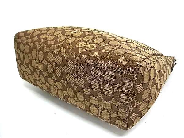 COACH コーチ ショルダーバッグ シグネチャー F58327 ブラウン キャンバス レザー レディース 2WAY 美品