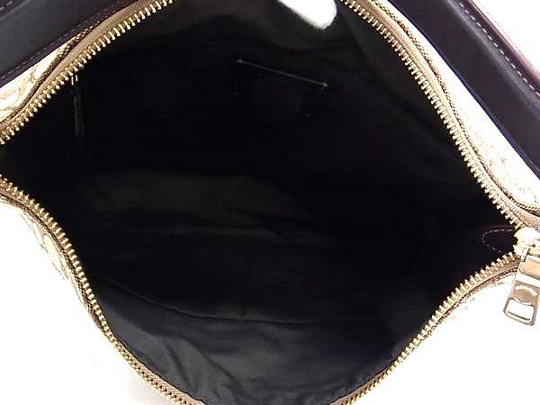 COACH コーチ ショルダーバッグ シグネチャー F58327 ブラウン キャンバス レザー レディース 2WAY 美品