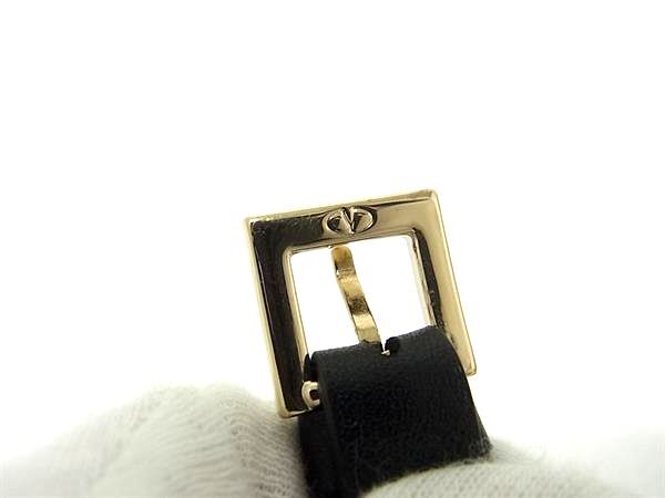 VALENTINO GARAVANI ヴァレンティノ ガラヴァーニ ブレスレット ロックスタッズ ブラック レザー レディース ゴールド金具 ベルト 美品