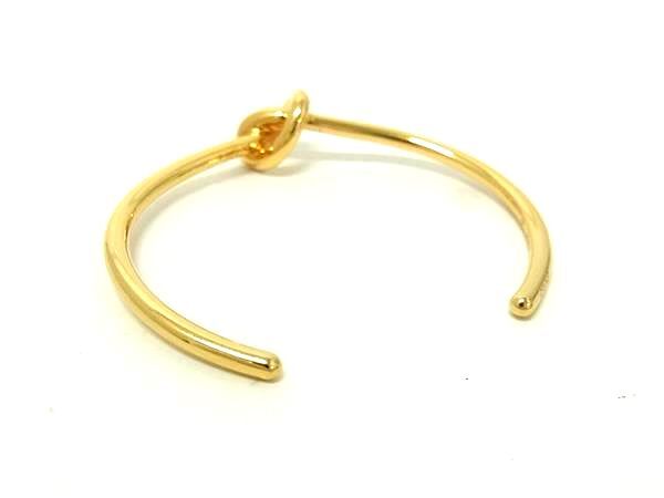 CELINE セリーヌ ブレスレット バングル ノット エクストラシン ゴールド メタル レディース 美品