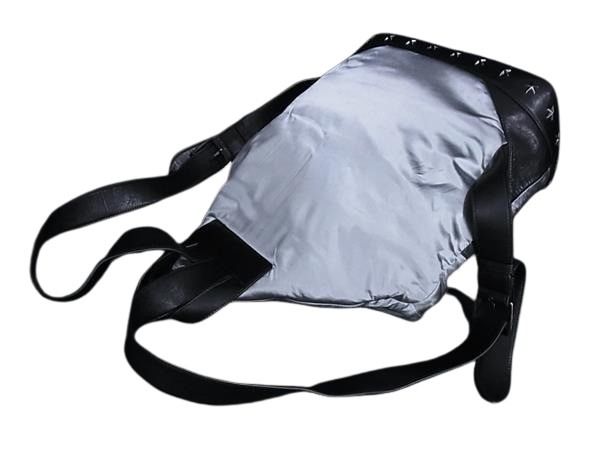 JIMMY CHOO ジミーチュウ リュックサック フィッツロイ シルバー ブラック ナイロン レザー ユニセックス スタースタッズ 美品