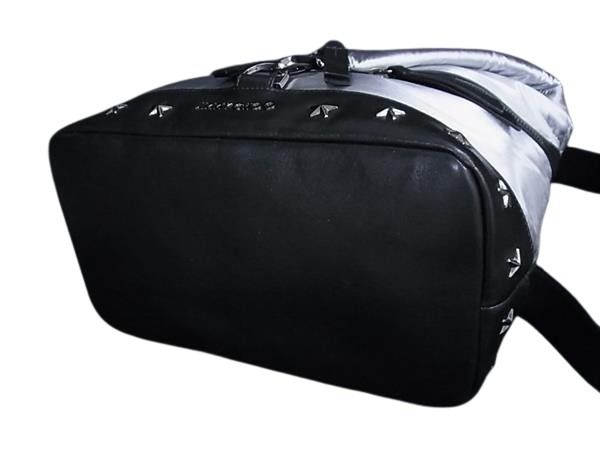 JIMMY CHOO ジミーチュウ リュックサック フィッツロイ シルバー ブラック ナイロン レザー ユニセックス スタースタッズ 美品