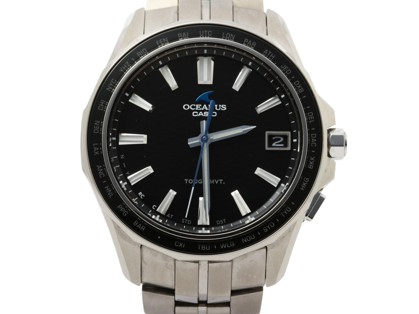 CASIO カシオ 時計 オシアナス Manta S400 Series OCWS4001AJF ブラック シルバー チタン メンズ アナログ 美品