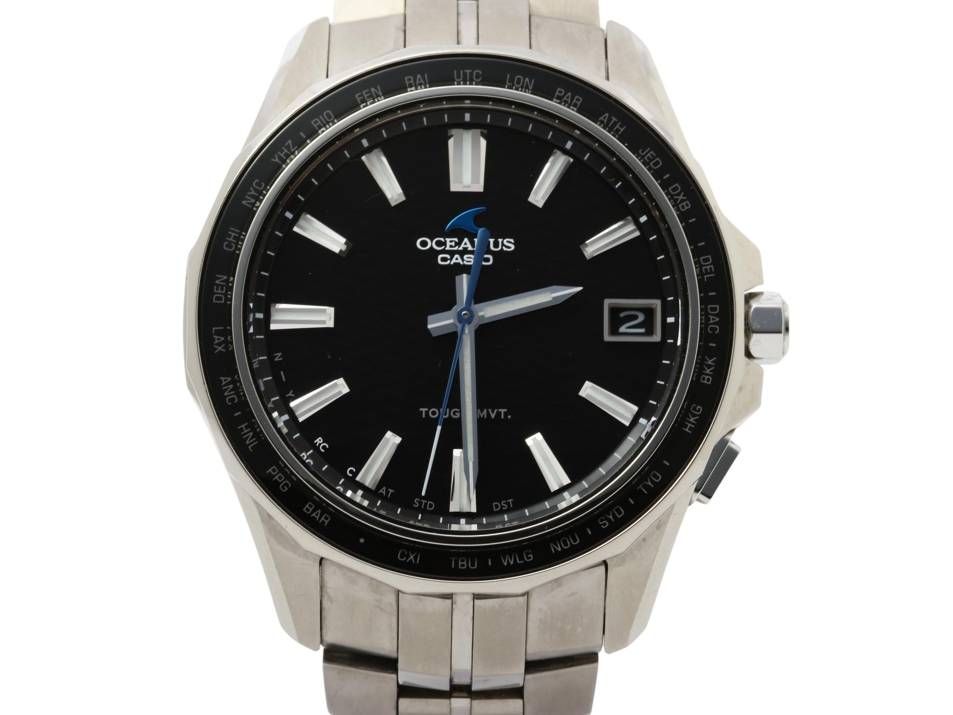 CASIO カシオ 時計 オシアナス Manta S400 Series OCWS4001AJF ブラック シルバー チタン メンズ アナログ 美品