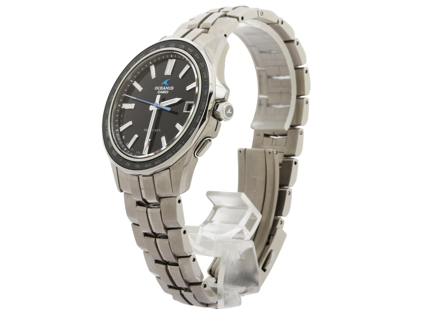 CASIO カシオ 時計 オシアナス Manta S400 Series OCWS4001AJF ブラック シルバー チタン メンズ アナログ 美品