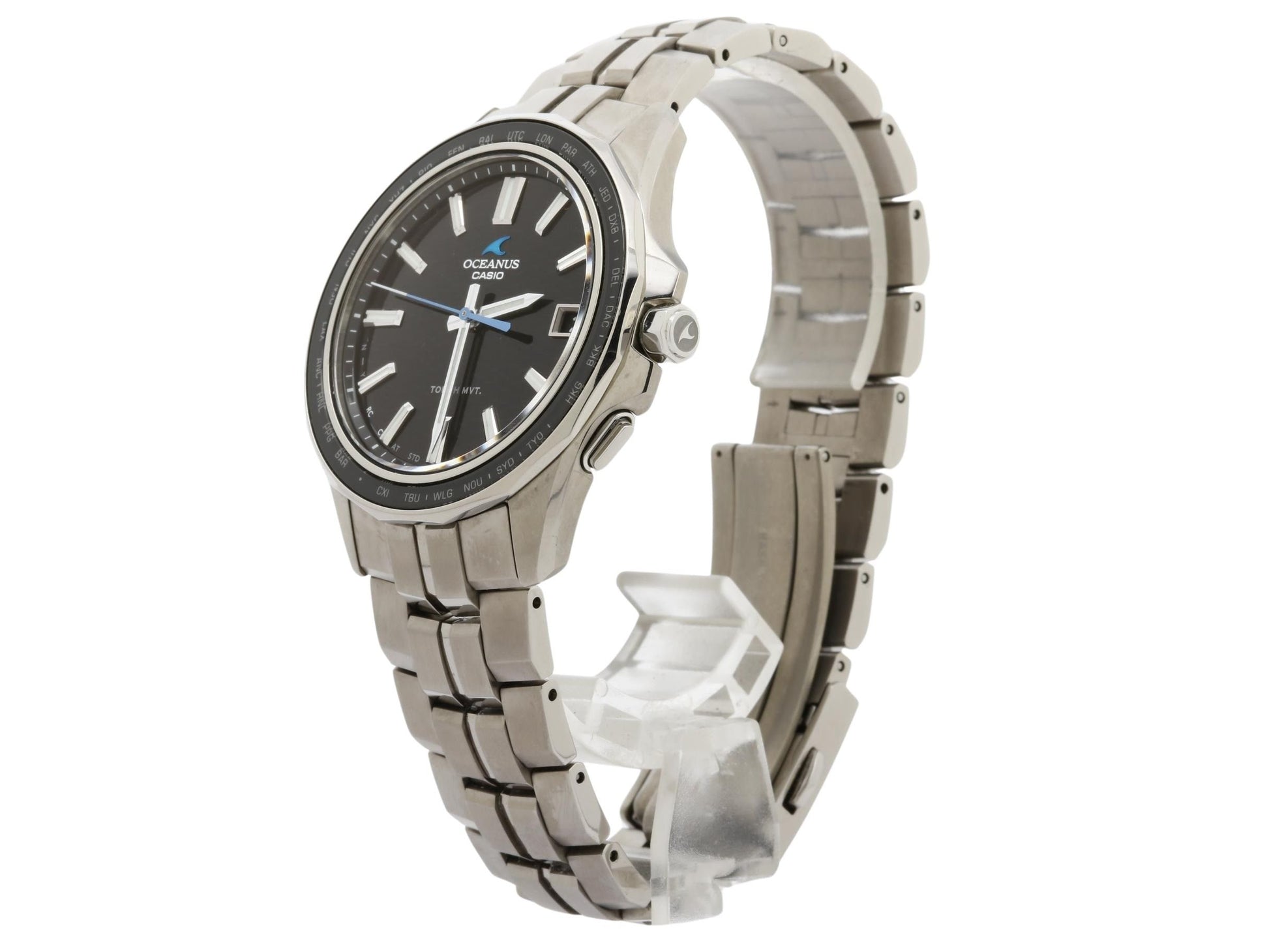 CASIO カシオ 時計 オシアナス Manta S400 Series OCWS4001AJF ブラック シルバー チタン メンズ アナログ 美品