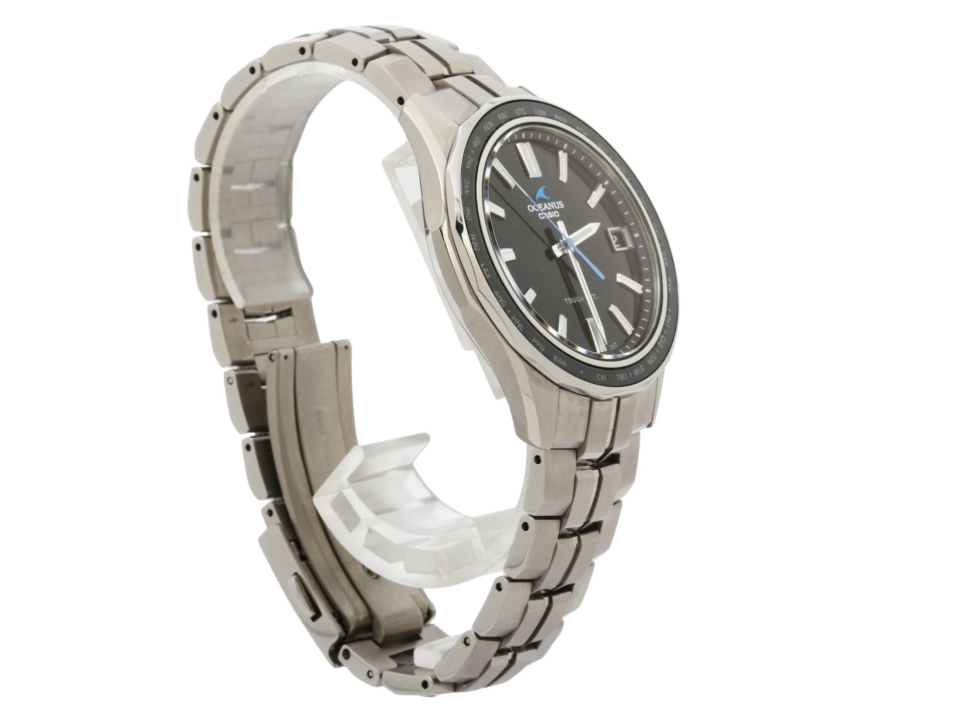 CASIO カシオ 時計 オシアナス Manta S400 Series OCWS4001AJF ブラック シルバー チタン メンズ アナログ 美品