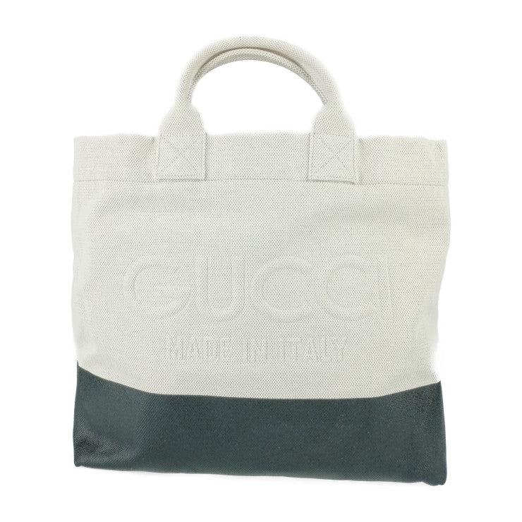 超美品 GUCCI グッチ トートバッグ エンボス ディテール付き キャンバス トートバッグ 782741 アイボリー系 ブラック系 キャンバス ユニセックス 2WAY ショルダーバッグ