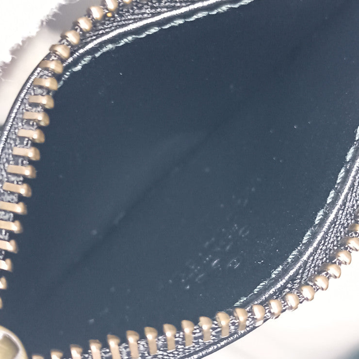 超美品 GUCCI グッチ コインケース ダブルＧ キーチェーン付き ウォレット 627064 ブラック ゴールド金具 レザー ユニセックス GGマーモント カードケース フラグメントケース キルティング